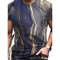 thumbnail image 4 of DYMADE Men Casual Marble Print Short Sleeve Crew Neck T-Shirt, 4 of 4