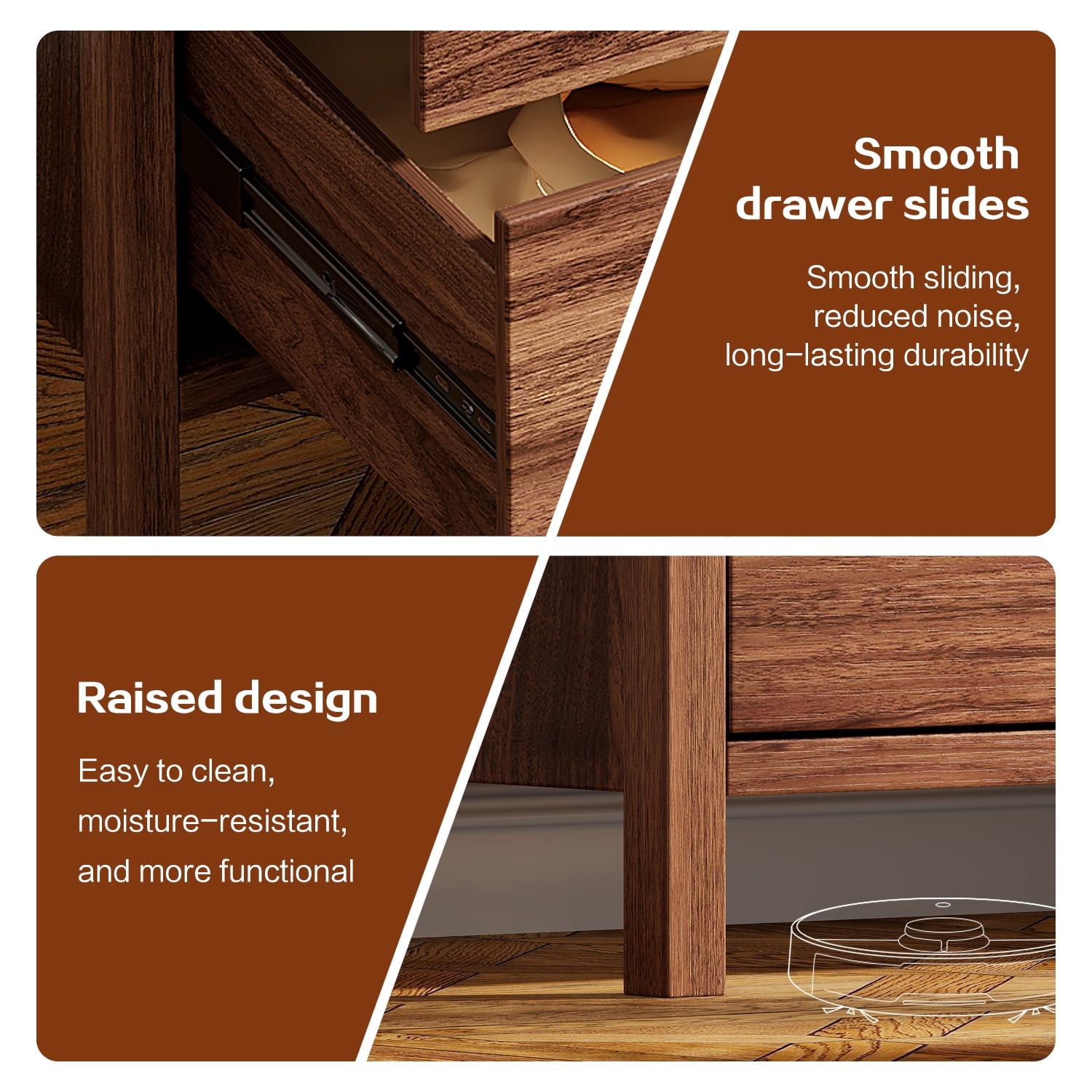 Arulvmrn medieval-style 9-drawer dresser, 63" chest, wood organizer for bedroom/living room, walnut.
