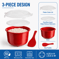 thumbnail image 3 of Microwave Rice Steamer Cooker  2.6L Red - Fast, Efficient, and Easy Rice Cooking Solution for Busy Families by Dependable Industries, 3 of 8