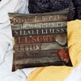 thumbnail image 2 of SHANXI Quote Words Brown Wooden Decorative Pillowcase Home Sofa 22x22in, 2 of 5