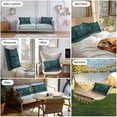 thumbnail image 6 of Waterproof Throw Pillow Covers Set of 2, 20x12 Inch Teal Board Decorative Pillowcases Outdoor Pillow Slip Cushion Covers Set for Couch Tent Vintage Chic Wooden Grain, 6 of 7