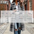thumbnail image 3 of Dzrciro Plaid Long Coat for Women, Long Sleeve Lapel Open Front Button Checkered Trench Coat, Elegant Fashion Fall Outerwear S-2XL, 3 of 7