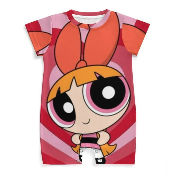 The Powerpuff Girls Baby Romper Short Sleeve Bodysuits Soft Rompers Summer Clothes One-Piece Jumpsuits Outfits 0-3M