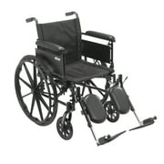 Drive Medical Cruiser X4 Lightweight Dual Axle Wheelchair with Adjustable Detachable Arms, Full Arms, Elevating Leg Rests, 20" Seat