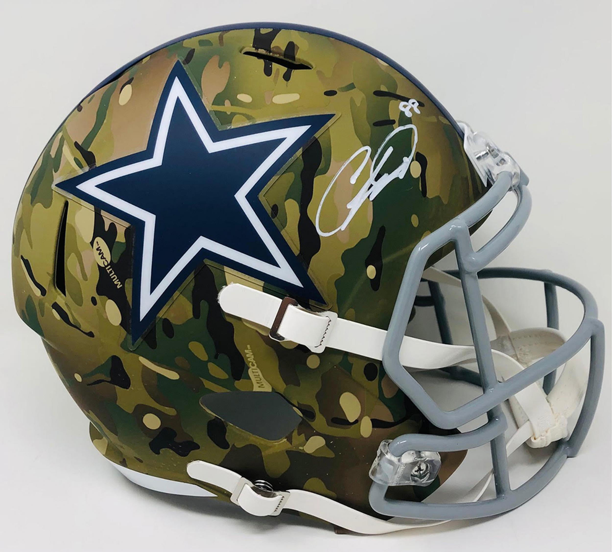 CEEDEE LAMB Autographed Dallas Cowboys Camo Alternate Speed Full Size Helmet  FANATICS - Fanatics Authentic Certified 