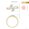thumbnail image 5 of ANGARA Natural Aquamarine and Diamond Bypass Ring with Leaf Motif in 14K Yellow Gold for Women (Size-6x4mm) | March Birthstone, Birthday, Anniversary, Jewelry Gift for Women | Natural Aquamarine Ring, 5 of 9