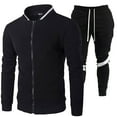 thumbnail image 2 of KKBOTIVE Mens Tracksuits 2 Pieces Casual Sport Sets Long Sleeve Jacket and Sweatpants Suits Color Block Jogging Sweatsuits ( Black Size: XL ), 2 of 3