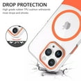 thumbnail image 3 of for iPhone 13 Clear Case, Compatible with Mag-Safe, Military-Grade Drop Protection, Slim Fit Magnetic Phone Case for iPhone 13, TPU Bumper Shockproof Protective Cover, Orange, 3 of 8