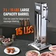 thumbnail image 4 of KFFKFF Manual Sausage Stuffer, 7L / 15 lbs Vertical Meat Filling Machine, Dual-Speed Operation, Food-Grade 304 Stainless Steel, Includes 5 Filling Tubes, Suitable for Home, Kitchen, Restaurant, 4 of 9