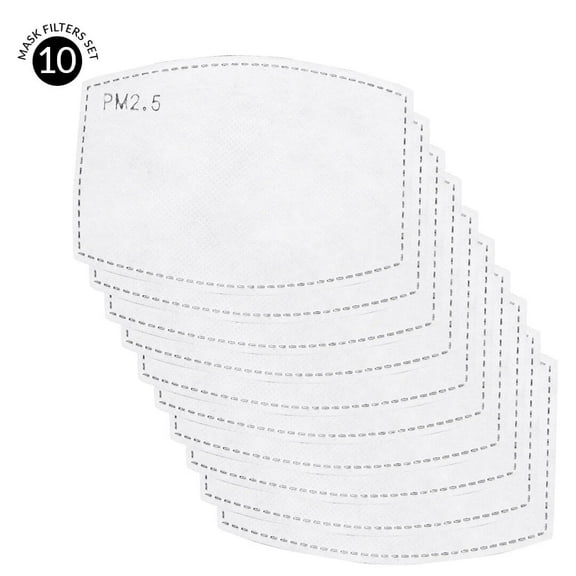 PPE Disposables PM 2.5 Filter Insert Replacements for Reusable Cloth Face Masks, Bulk 10-Pack Sheets