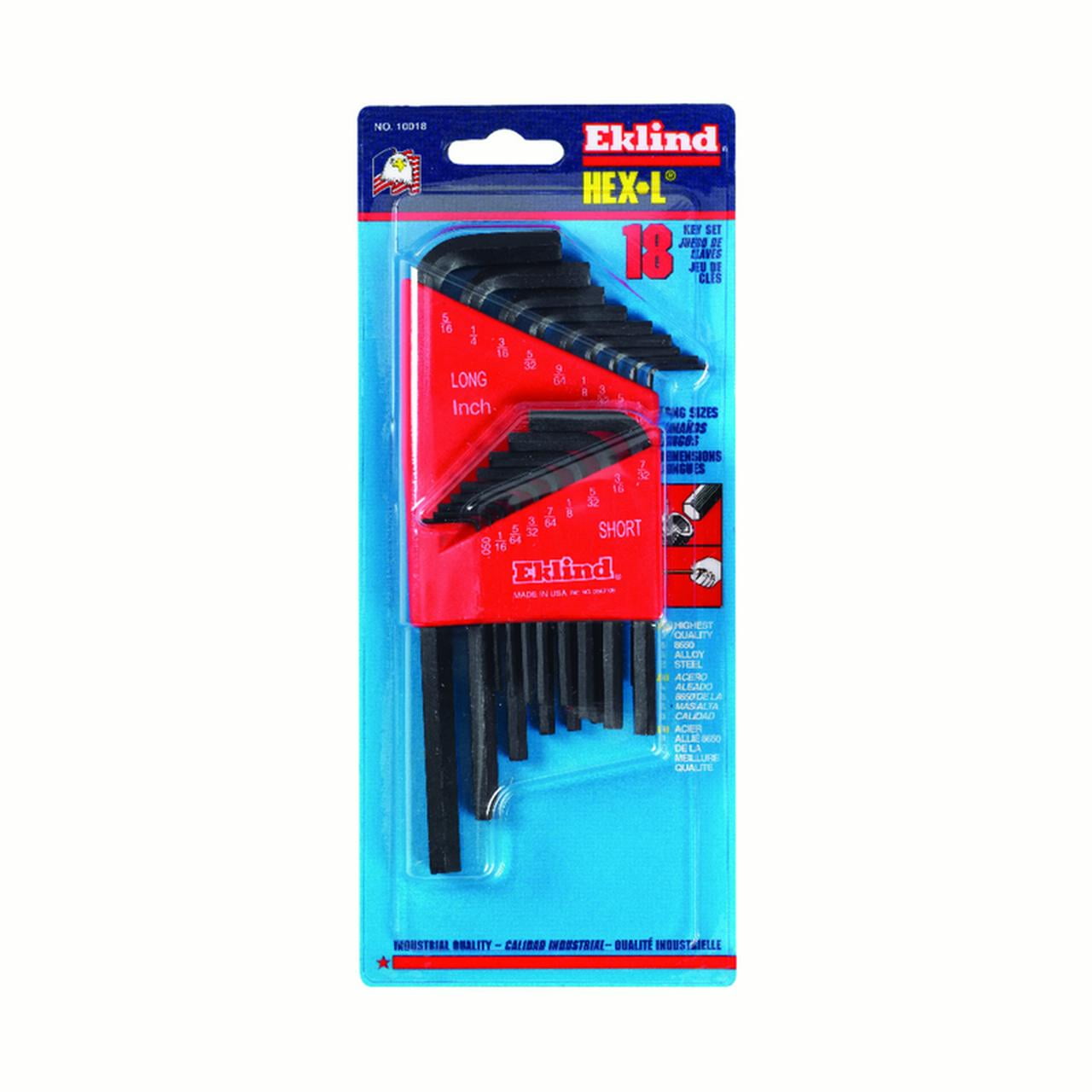 1.5-10 Eklind Tool Company mm Sizes Eklind 17709 9 Pc Extra Long Series Bright Ball-Hex-L Key Set with Holder 1.5-10 Eklind Tool Company mm Sizes Eklind 17709 9 Pc Extra Long Series Bright Ball-Hex-L Key Set with Holder