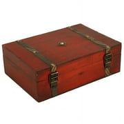 Jetcloudlive Vintage Wooden Storage Box with Hinged Lid and Locking Key Wooden Treasure Storage Box for Home Decor Gifts