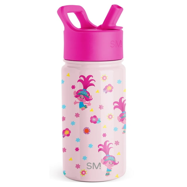 Botella de agua Simple Modern Trolls Kids con pajita 414 ml