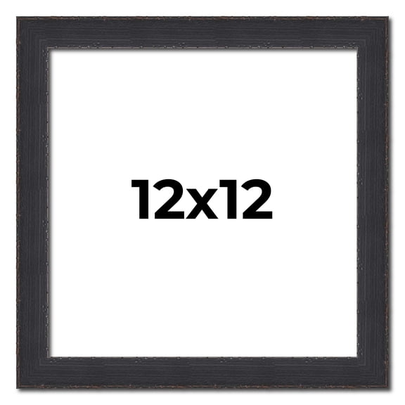 12x12 Frame Black Real Wood Picture Frame Width 1.25 Inches | Interior Frame Depth 0.5 Inches |