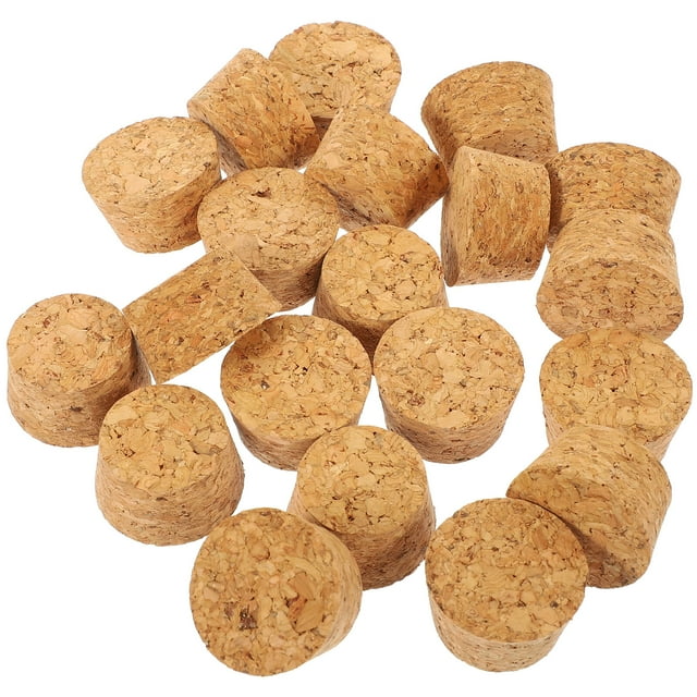 20 tapones de corcho de madera natural, repuesto reutilizable para botellas.