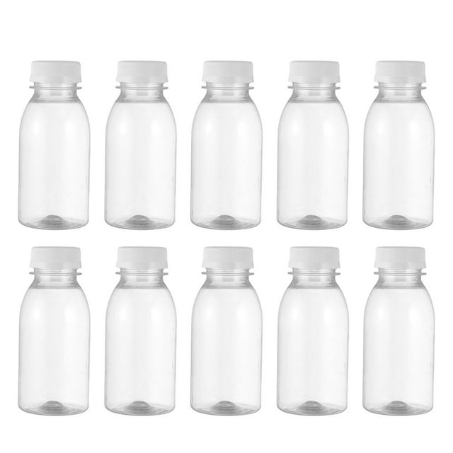 Bouteilles Jus Vides Bouteille Transparente Contenants de Boisson Lait Réutilisable Boisson Plastique Eau Contenants Transparents Bouchons Couvercles