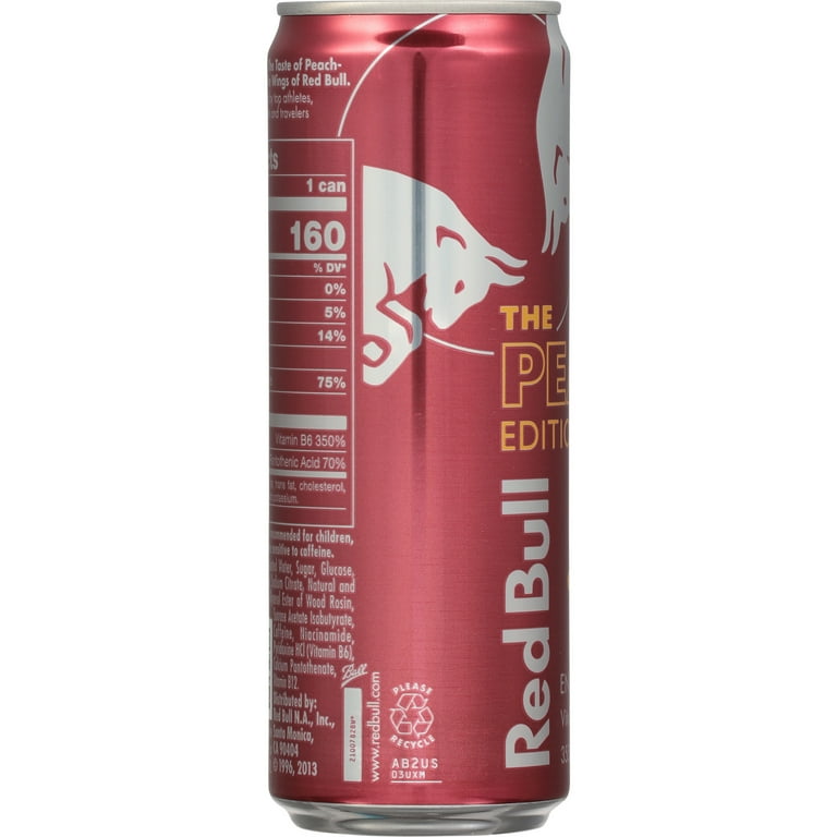 Red Bull Peach Edition Energy Drink, 12 fl oz Can, Lightly