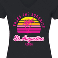 thumbnail image 4 of Inktastic Summer Enjoy the Sunshine St. Augustine Florida in Pink Women's V-Neck T-Shirt, 4 of 5