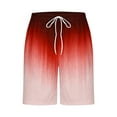 thumbnail image 5 of QATAINLAV Swim Trunk for Men Big and Tall Quick Dry Board Shorts Gradient Print Summer Beach Wear Casual Drawstring Elastic Waist Short Pants Red XXL Summer Savings, 5 of 6
