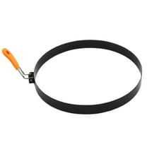 Non-Stick Pancake Egg Ring,Ring Pancake Ring,Round Omelette Rings,Egg Molds,Stainless Steel Fried Egg Molds Griddle Pancake Shapers with Orange Silicone Handle for Breakfast Omelette Sandwich(20cm)