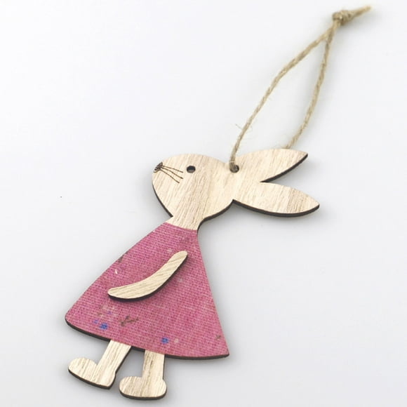 Yhmxh Easter Décorations 1 Pce Easter Décoration Pendentif Lapin en Bois Décoration Maison Déco Easter Cadeaux Easter Déco de Printemps pour Maison École Intérieur Extérieur