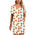 thumbnail image 1 of Puntoco Conjunto Deportivo De Pijamas Cómodos De Dos Piezas De Manga Corta con Cuello Redondo Informal para Mujer Liquidación Puntoco Puntoco-4247, 1 of 7