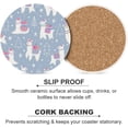 thumbnail image 6 of SKYSONIC Round Drink Coasters 6 Pcs Christmas Pattern with Llama Absorbent Ceramic Coaster with Cork Base for Coffee Cups for Home Decor, 6 of 6