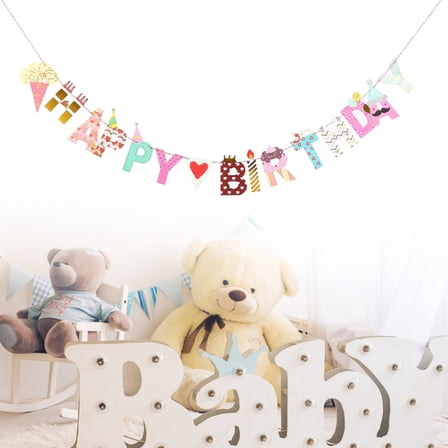 FRCOLOR 2m HAPPY BIRTHDAY Paper Banners Flags Colorful Garland Decor for Baby Birthday Decorations