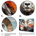 thumbnail image 3 of Designart "Guardian Geometric Goat Mountain wall decor" Animals Floater Framed Canvas Print, 3 of 7