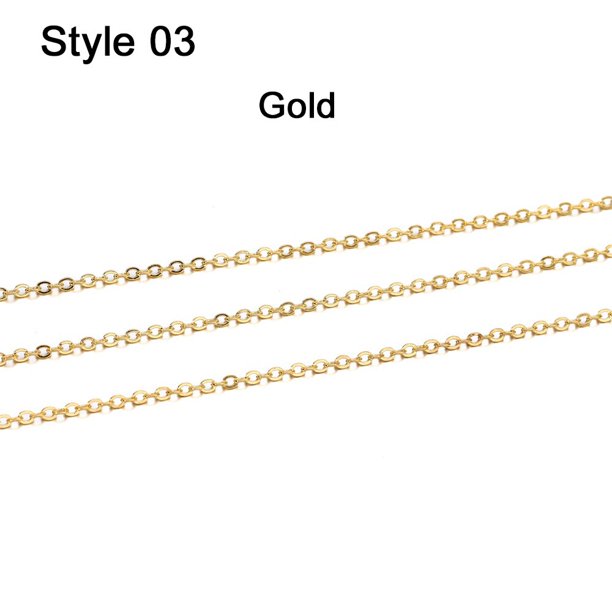 5 m/lote 1,3-2,5mm oro rodio cobre a granel fino collar cadena para DIY fabricación de joyas suministros cadenas accesorios Tan Jianjun unisex