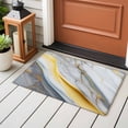 thumbnail image 4 of Rectangle Area Rugs 2 x 3 Ft, Grey Marble Non-Slip Residential Carpet, Modern Abstract Gold Ombre Aesthetic Art Indoor Crawling Mats Runner Rugs for Living Room/Dining Room/Bedroom, 4 of 8
