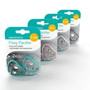 Nanobebe Flexy Baby Pacifiers, 0–3 Months, 2-Pack, Grey