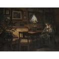 thumbnail image 2 of Sigurd Wandel 24x19 Black Ornate Framed Double Matted Museum Art Print Titled: Evening Interior. Mother and Child (1889 - 1907), 2 of 5