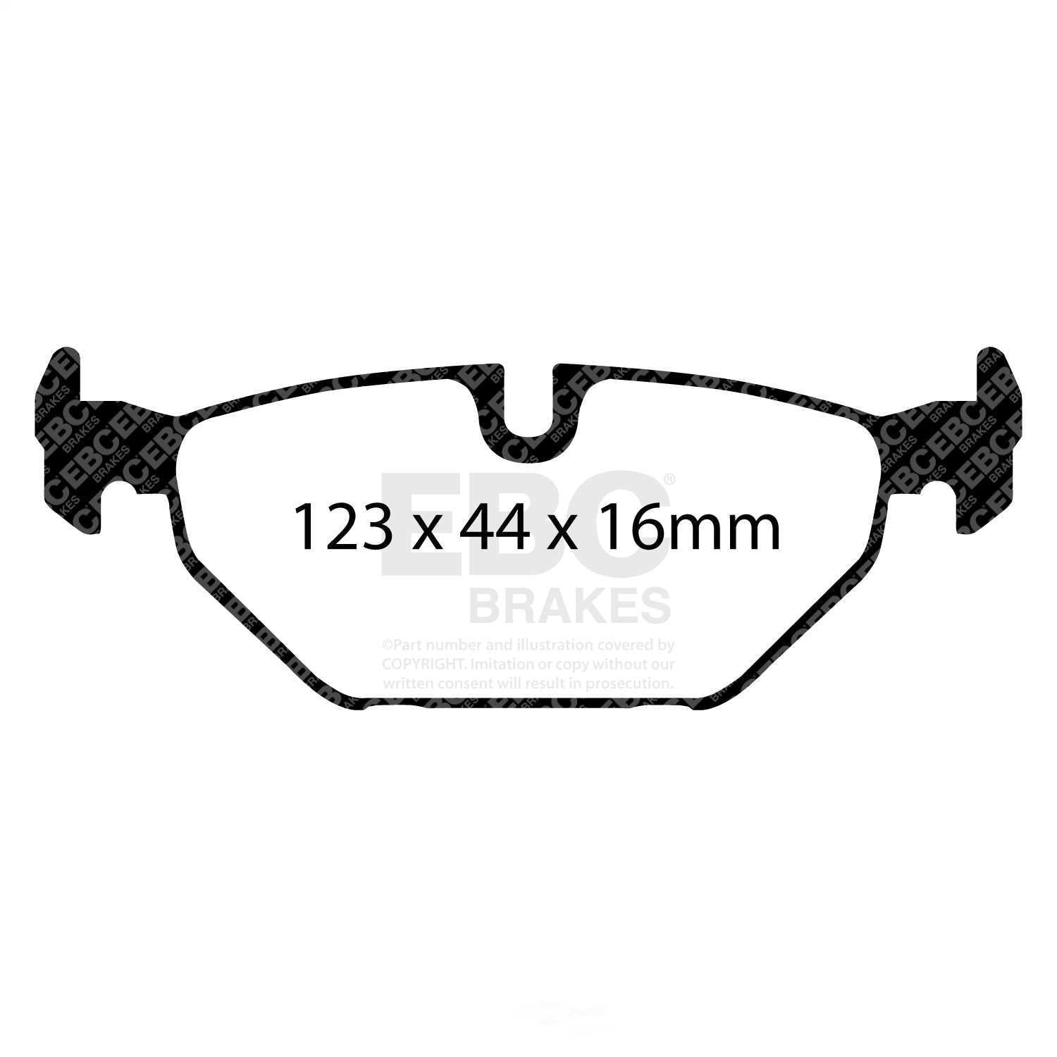 EBC Brakes DP41405R Yellowstuff Street And Track Brake Pads, FMSI Pad No. D763 Vented 300mm Dia
