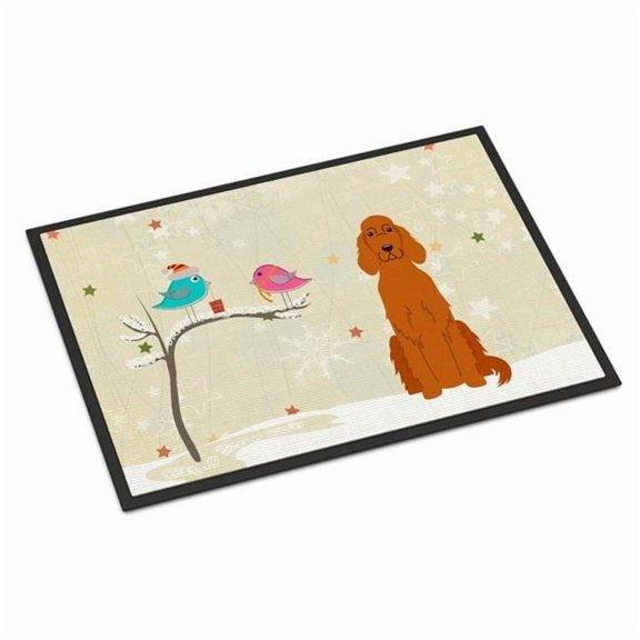 Carolines Treasures BB2536MAT Christmas Presents Between Friends Irish Setter Indoor or Outdoor Mat, 18 x 0.25 x 27 in.