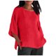 thumbnail image 3 of Tops bonitos para adolescentes,Camisa de manga larga con cuello redondo para mujer, blusa informal suave y transpirable, color liso, corte holgado, para uso diario, sopatenor, 3 of 8