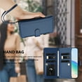 thumbnail image 5 of for Google Pixel 8 Flip Wallet Case, PU Leather Protective Rugged Cover with Credit Card Slots Zipper Pocket, Shock-Absorbent Kickstand Magnetic Closure Lanyard & Shoulder Strap, Darkblue, 5 of 15