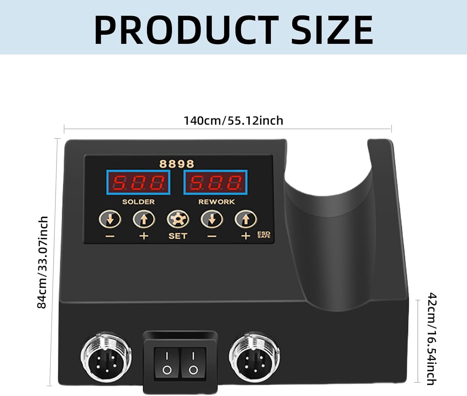 DQQKMM Soldering Iron Station, 2-in-1 Soldering Station Kit, Digital Soldering Station