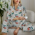 thumbnail image 6 of Hirioo Skiing penguin for Women's Pajama Sets 2 Piece Pjs Women's Long-Sleeved Pajama Set Button Down Sleepwear,S-XXL-Medium, 6 of 7