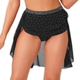 thumbnail image 3 of TiaoBug Women's Rhinestone Lyrical Ballet Dance Skirts Flowy Hem High Low Skirt Figure Skating Dancewear Bottoms Black XXL, 3 of 5