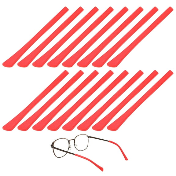 Uxcell Soft Glasses Ear Cushion [8 Pairs] - Silicone Eyeglasses Temple Tips Sleeve Anti-slip Grips - Red
