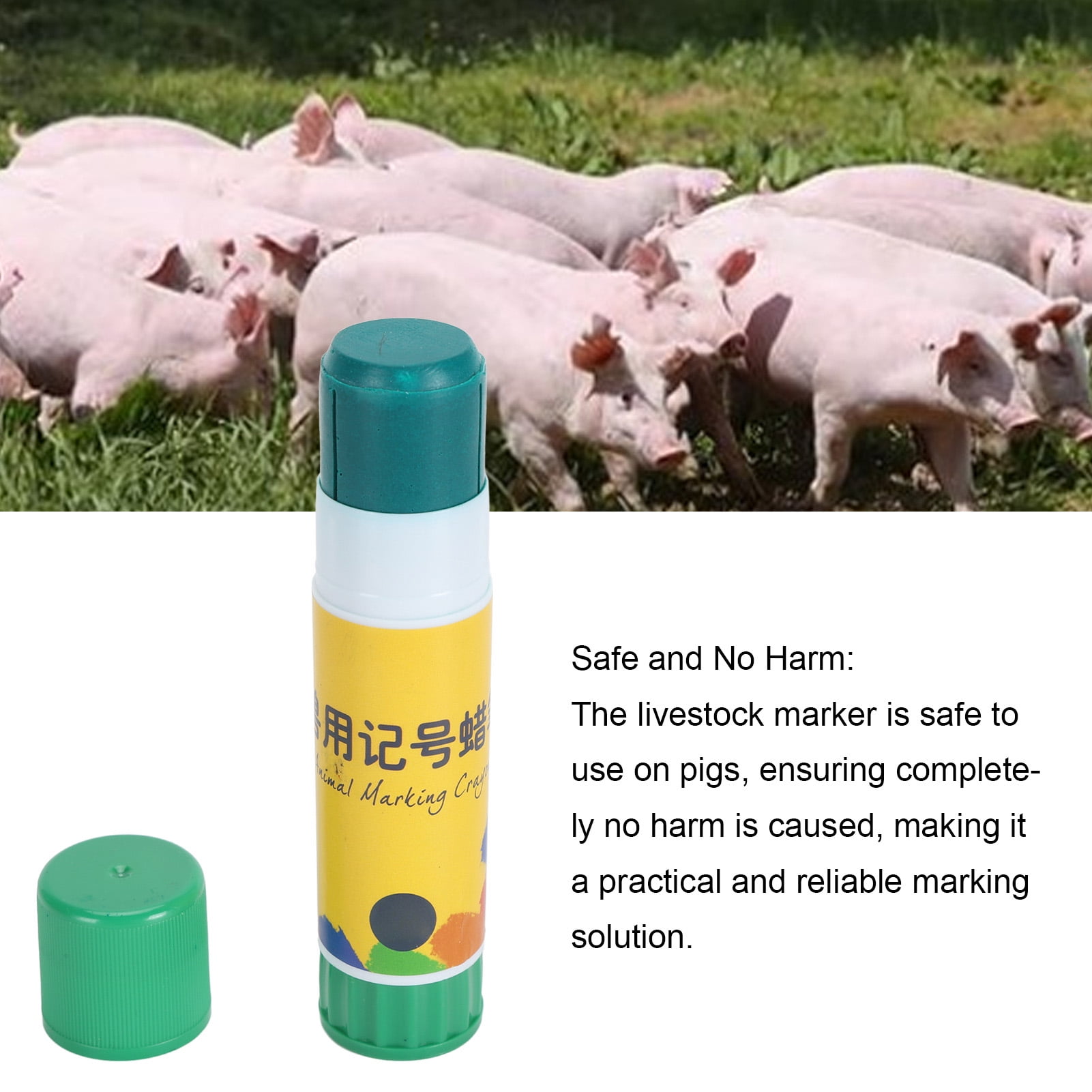 BIMZUC 24PCS Livestock Marker Crayon, Professional Green Animal Marking Paint Stick for Pig Sheep Cow Cattle (9.45 inches / 24.00 cm)