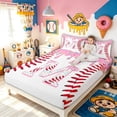 thumbnail image 2 of Meiyoeat Pink Sport Sprinkle Baseball Full Size Sheets for Boys Girls, Donut Ice Cream Initial M Bed Sheets, 4 Pieces, 2 of 3