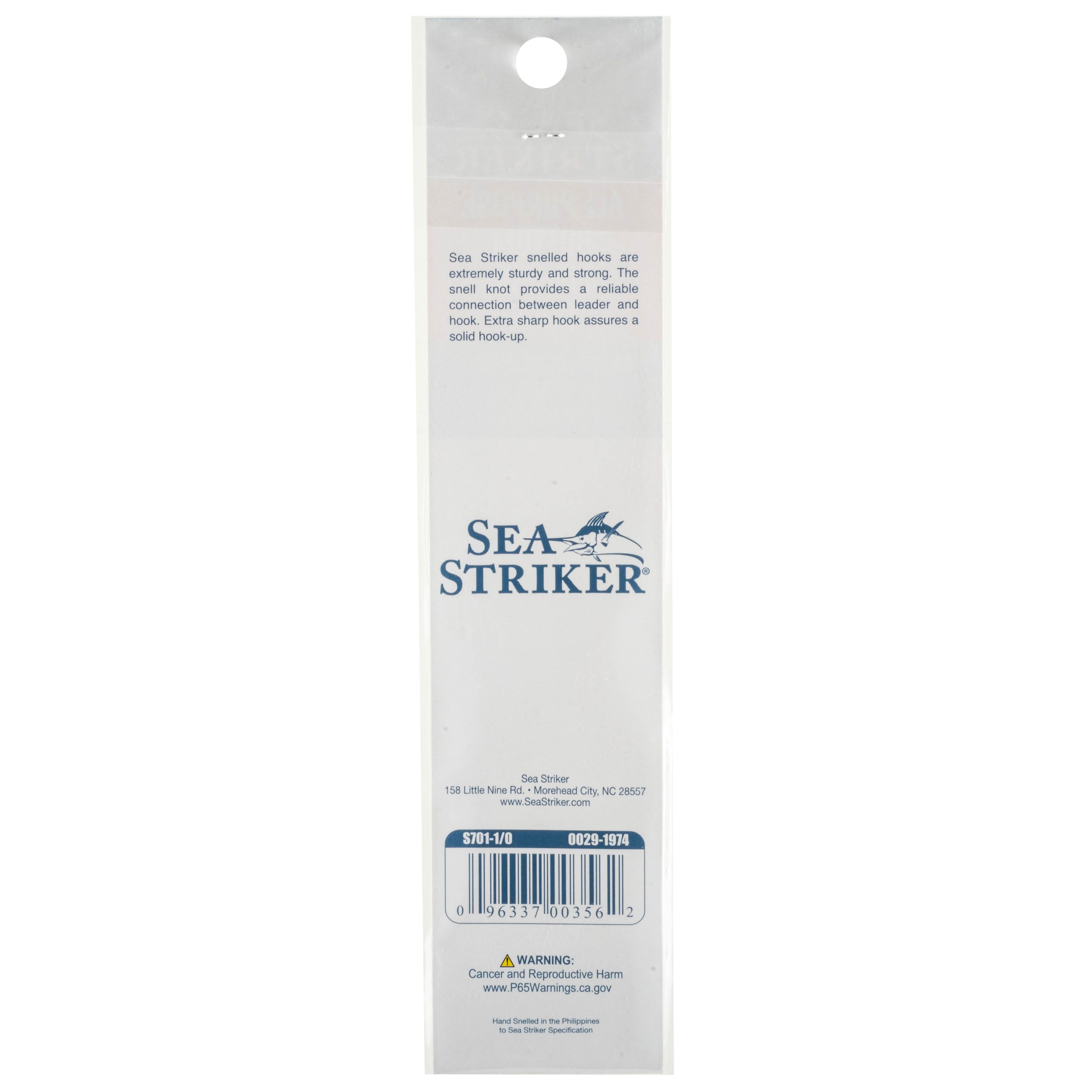 Sea Striker S701-1/0 Snelled Octopus Hooks 6 Per Pack Size 1/0 Nickel 12"