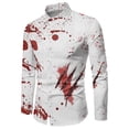 thumbnail image 1 of Men's Casual Halloween Shirt with Unique Handprint Design Festive Long Sleeve Button Down for Eerie Celebrations Customized Style for Halloween Events, 1 of 4
