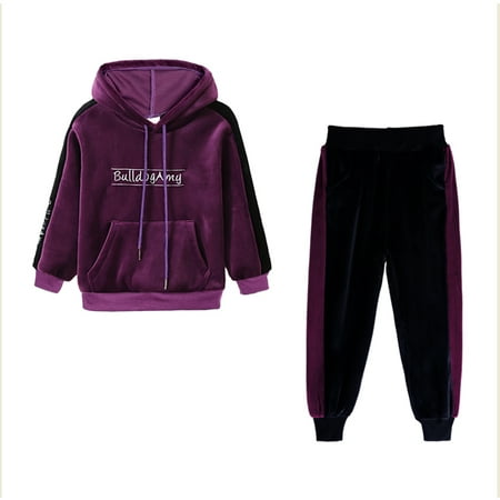 

Yuemengxuan Little Kids 2PCS Pants Set Hoodie Letter Tops Long Pants Loose Tracksuit Set