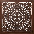 thumbnail image 4 of DecMode 60" x 72" Brown Wood Floral Hinged Foldable Partition 3 Panel Room Divider Screen with Intricately Carved Designs, 1-Piece, 4 of 9