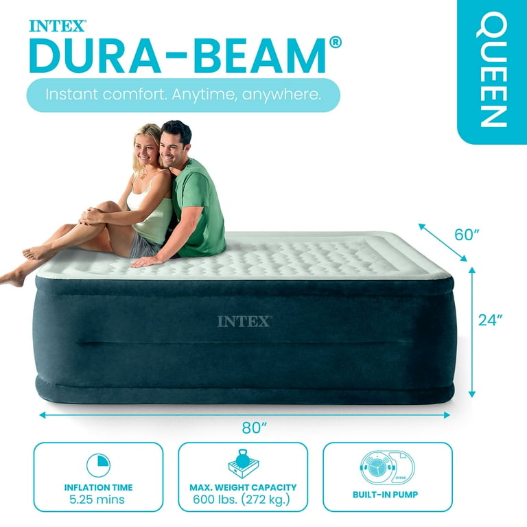Intex Queen Size Dream Lux Pillow Top Dura-Beam Airbed Mattress