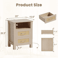 thumbnail image 6 of Homall Rattan Nightstand Set of 2 with 2 Drawers, Bedside Table End Table with Charging Station for Bedroom Living Room, Beige, 6 of 7
