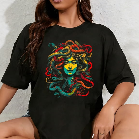 100% Cotton Unisex Greek Mythology Medusa Womens Tops T-Shirt